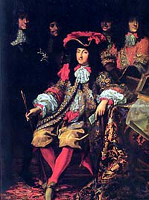 Louis XIV seated amidst his nobles